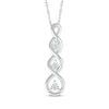 Thumbnail Image 1 of Diamond Three-Stone Swirl Necklace 1/10 ct tw 10K White Gold 18&quot;