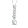Thumbnail Image 1 of Diamond Three-Stone Swirl Necklace 1/10 ct tw 10K White Gold 18"