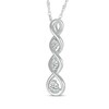 Thumbnail Image 2 of Diamond Three-Stone Swirl Necklace 1/10 ct tw 10K White Gold 18&quot;