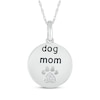 Thumbnail Image 0 of Diamond Accent "Dog Mom" Paw Print Necklace Sterling Silver 18"