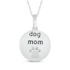 Thumbnail Image 1 of Diamond Accent &quot;Dog Mom&quot; Paw Print Necklace Sterling Silver 18&quot;