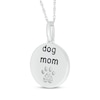 Thumbnail Image 1 of Diamond Accent "Dog Mom" Paw Print Necklace Sterling Silver 18"