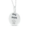 Thumbnail Image 1 of Diamond Accent "Dog Mom" Paw Print Necklace Sterling Silver 18"