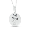 Thumbnail Image 2 of Diamond Accent &quot;Cat Mom&quot; Medallion Necklace Sterling Silver 18&quot;