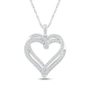 Thumbnail Image 1 of Diamond Overlapping Hearts Necklace 1/2 ct tw Sterling Silver 18&quot;