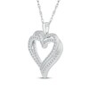 Thumbnail Image 2 of Diamond Overlapping Hearts Necklace 1/2 ct tw Sterling Silver 18&quot;
