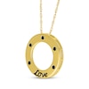 Thumbnail Image 2 of Black Diamond &quot;Love&quot; Circle Necklace 1/10 ct tw 10K Yellow Gold 18&quot;