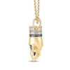 Thumbnail Image 2 of Men's Black & White Diamond Skull King Necklace 1/3 ct tw 10K Yellow Gold22&quot;