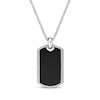 Thumbnail Image 1 of Men's Black Agate Dog Tag Necklace Sterling Silver 24&quot;