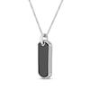 Thumbnail Image 2 of Men's Black Agate Dog Tag Necklace Sterling Silver 24&quot;