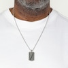 Thumbnail Image 5 of Men's Picasso Jasper Dog Tag Necklace Sterling Silver 24&quot;