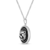Thumbnail Image 2 of Men's Black Agate Tiger Disc Necklace Sterling Silver 24"