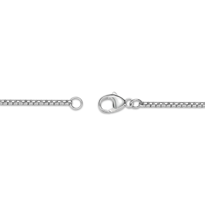 Main Image 4 of Men's Black Agate Tiger Disc Necklace Sterling Silver 24"