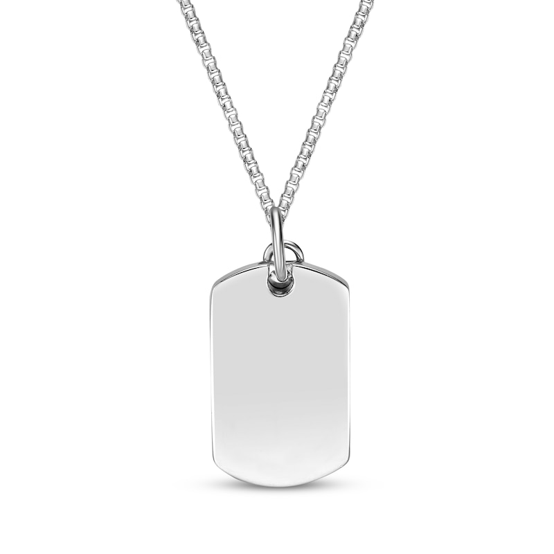 Main Image 3 of Men's Picasso Jasper Lion Dog Tag Necklace Sterling Silver 24&quot;