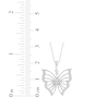 Thumbnail Image 3 of Diamond Butterfly Necklace 1/6 ct tw Sterling Silver 18&quot;