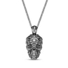 Thumbnail Image 1 of Men's Black Spinel Skull Necklace Sterling Silver 24&quot;