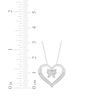 Thumbnail Image 3 of Diamond Butterfly & Heart Necklace 1/6 ct tw Sterling Silver 18&quot;