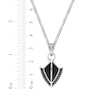 Thumbnail Image 7 of Men's Black Onyx & Black Spinel Arrowhead Necklace Sterling Silver 24&quot;