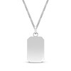 Thumbnail Image 3 of Men's Malachite & White Lab-Created Sapphire Dog Tag Pendant Sterling Silver 24&quot;