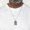 Thumbnail Image 5 of Men's Malachite Dog Tag Necklace Sterling Silver 24&quot;