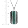 Thumbnail Image 6 of Men's Malachite Dog Tag Necklace Sterling Silver 24&quot;
