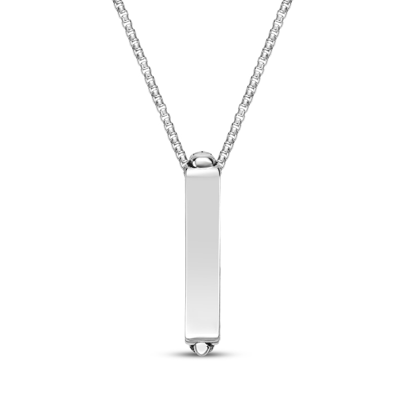 Main Image 3 of Men's Howlite Stacked Skulls Necklace Sterling Silver 24&quot;
