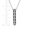 Thumbnail Image 6 of Men's Howlite Stacked Skulls Necklace Sterling Silver 24&quot;