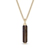 Thumbnail Image 1 of Men's Tiger's Eye Quartz Necklace 14K Yellow Gold-Plated Sterling Silver 24&quot;