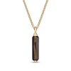 Thumbnail Image 3 of Men's Tiger's Eye Quartz Necklace 14K Yellow Gold-Plated Sterling Silver 24&quot;