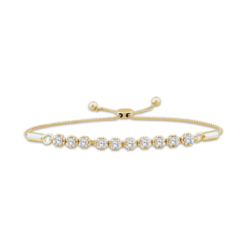 Main Image 1 of KAY Lab-Grown Diamonds Link Bolo Bracelet 1/2 ct tw 14K Yellow Gold