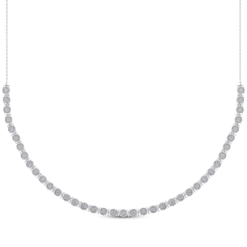 Main Image 1 of Multi-Diamond Line Necklace 1/2 ct tw Sterling Silver 18&quot;