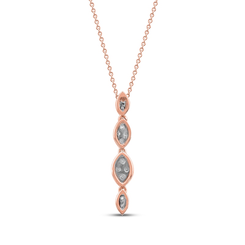 Main Image 3 of Diamond Marquise Drop Necklace 1/5 ct tw 10K Rose Gold 18&quot;