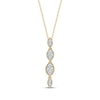 Thumbnail Image 1 of Multi-Diamond Marquise Drop Necklace 1/5 ct tw 10K Yellow Gold 18&quot;