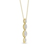 Thumbnail Image 2 of Multi-Diamond Marquise Drop Necklace 1/5 ct tw 10K Yellow Gold 18&quot;