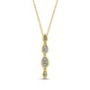 Thumbnail Image 3 of Multi-Diamond Marquise Drop Necklace 1/5 ct tw 10K Yellow Gold 18&quot;