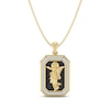 Thumbnail Image 1 of Men's White & Black Diamond Jesus Octagon Necklace 1/3 ct tw 10K Yellow Gold 22&quot;