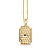 Thumbnail Image 3 of Men's White & Black Diamond Jesus Octagon Necklace 1/3 ct tw 10K Yellow Gold 22&quot;