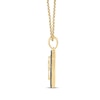Thumbnail Image 2 of Men's Black Diamond Saint Michael Diamond-Cut Shield Necklace 3/8 ct tw 10K Yellow Gold 22&quot;