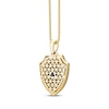 Thumbnail Image 2 of Men's Black Diamond Saint Michael Diamond-Cut Shield Necklace 3/8 ct tw 10K Yellow Gold 22"