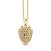 Thumbnail Image 3 of Men's Black Diamond Saint Michael Diamond-Cut Shield Necklace 3/8 ct tw 10K Yellow Gold 22&quot;
