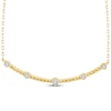 Thumbnail Image 0 of Threads of Love Diamond Station Smile Necklace 1/6 ct tw 10K Yellow Gold 19.75"