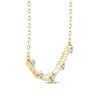 Thumbnail Image 1 of Threads of Love Diamond Station Smile Necklace 1/6 ct tw 10K Yellow Gold 19.75"