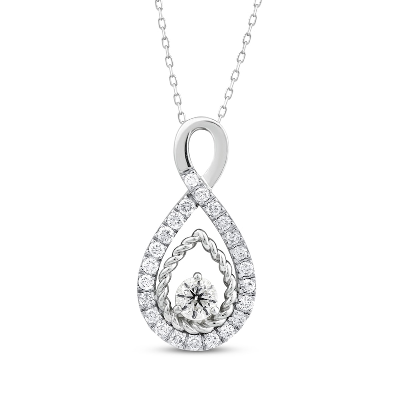 Threads of Love Diamond Infinity Necklace 1/2 ct tw 10K White Gold 18"