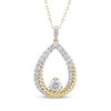 Thumbnail Image 0 of Threads of Love Diamond Teardrop Necklace 1 ct tw 10K Yellow Gold 18"