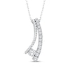 Thumbnail Image 0 of Threads of Love Diamond Curved Bar Necklace 1/2 ct tw 10K White Gold 18"
