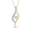 Thumbnail Image 1 of Threads of Love Diamond Swirl Necklace 1/2 ct tw 10K Yellow Gold 18&quot;