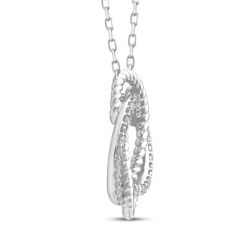 Main Image 2 of Threads of Love Diamond Knot Necklace 1/5 ct tw Sterling Silver 18&quot;