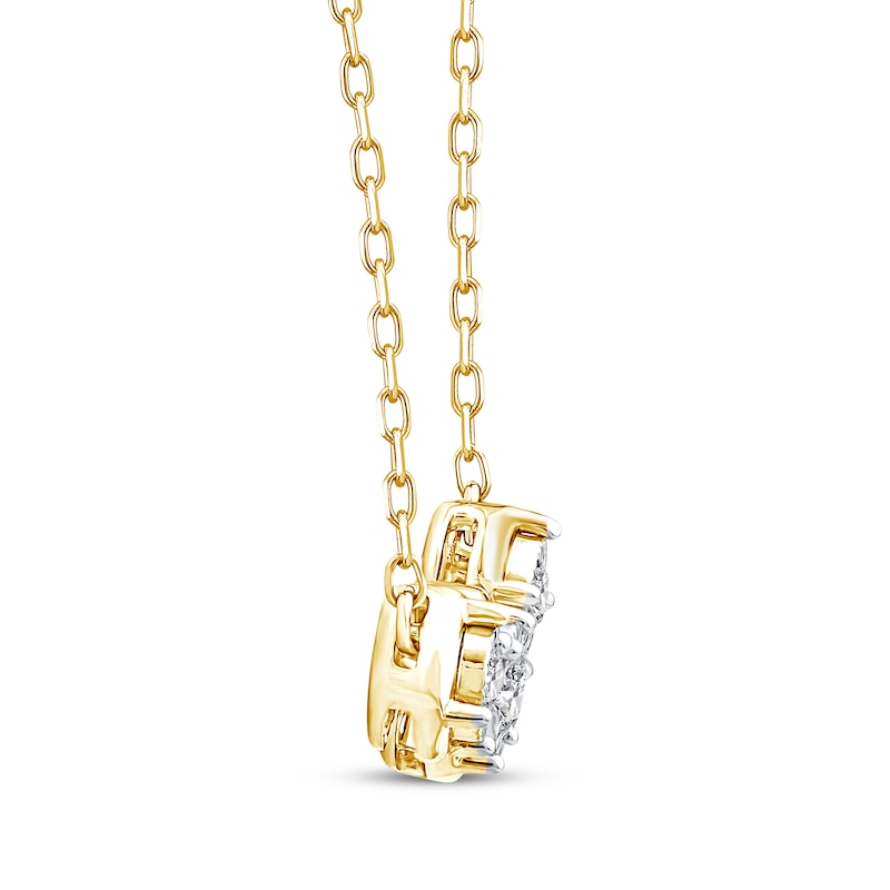 Main Image 2 of Memories, Moments, Magic Diamond Three-Stone Necklace 1/6 ct tw 10K Yellow Gold 18&quot;