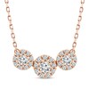 Thumbnail Image 1 of Memories, Moments, Magic Diamond Three-Stone Halo Necklace 1/2 ct tw 10K Rose Gold 18.75&quot;