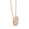 Thumbnail Image 2 of Memories, Moments, Magic Diamond Three-Stone Halo Necklace 1/2 ct tw 10K Rose Gold 18.75&quot;